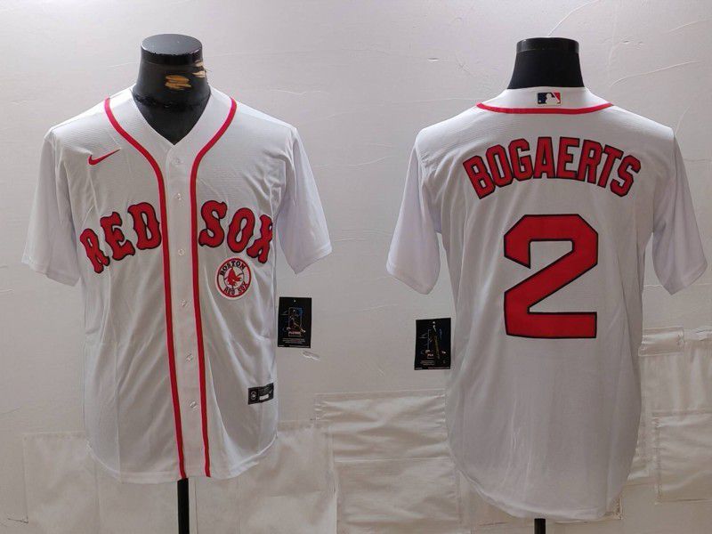 Men Boston Red Sox 2 Bogaerts White Game 2025 Nike MLB Jersey style 2